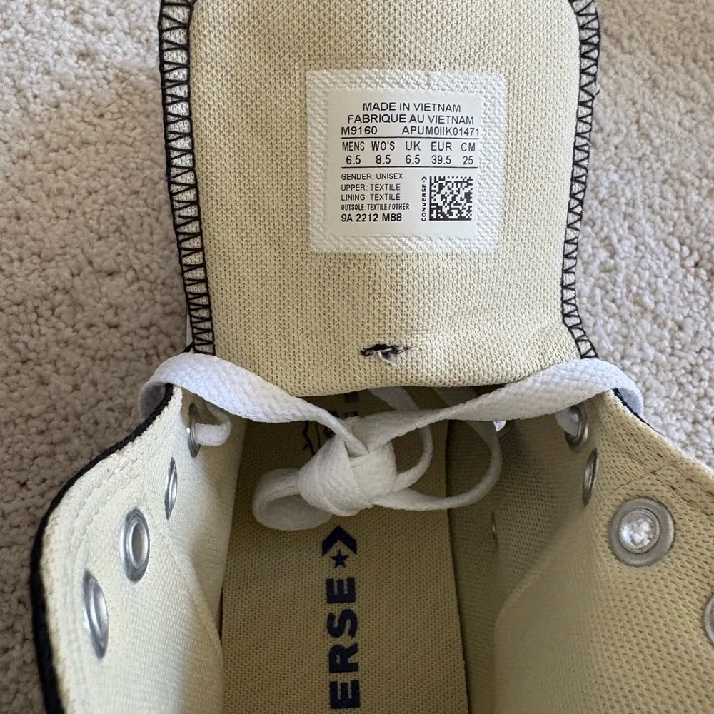 Converse Black High-Tops with White Laces - Picture 3 of 3